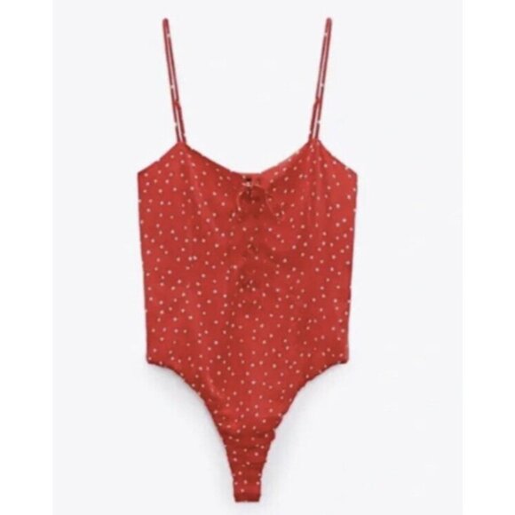 NEW Zara Red Stars Babydoll Bodysuit Patriotic Festival Thong One Piece Swim - Picture 1 of 13